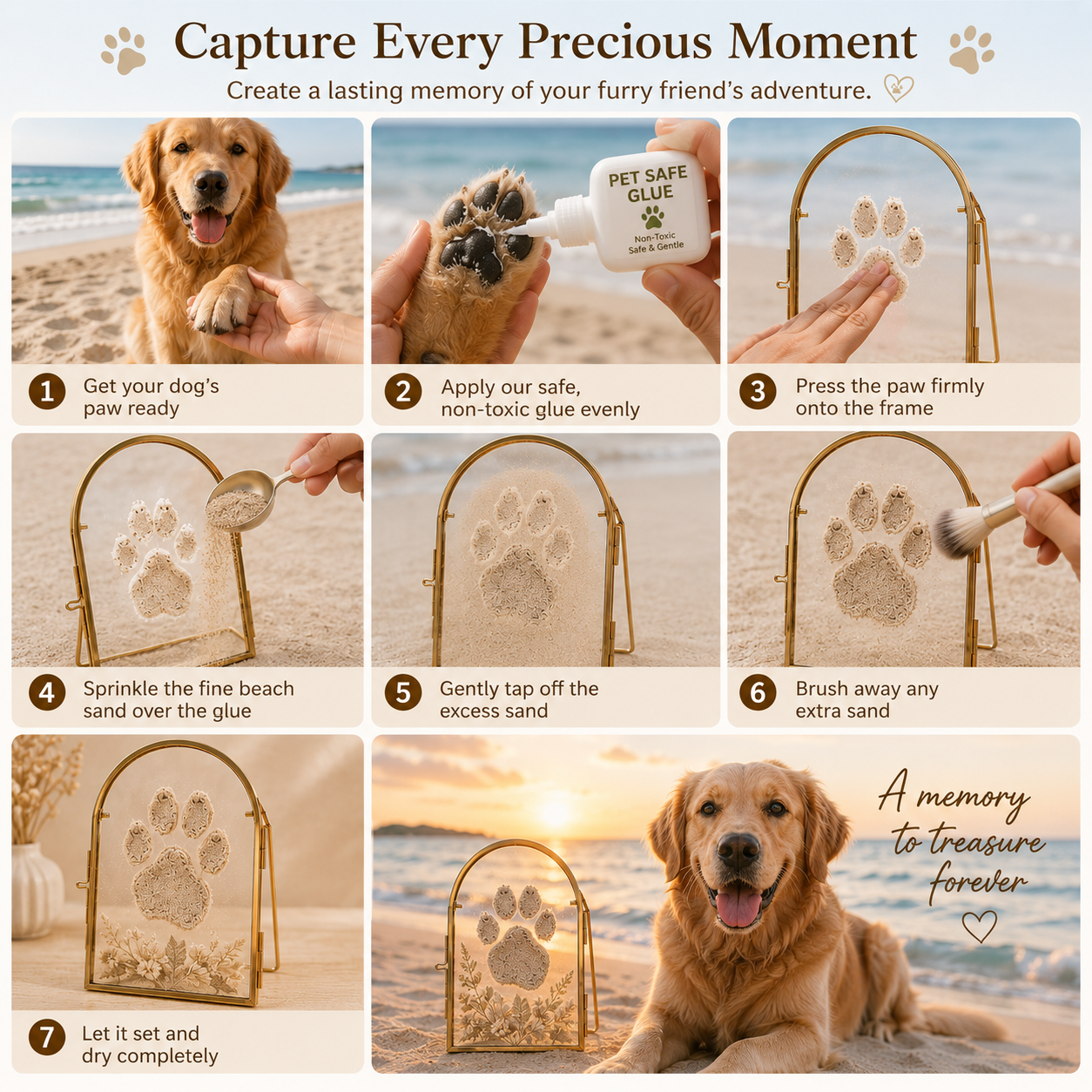 🐾 Capture Your Dog's First Beach Paw Print Forever