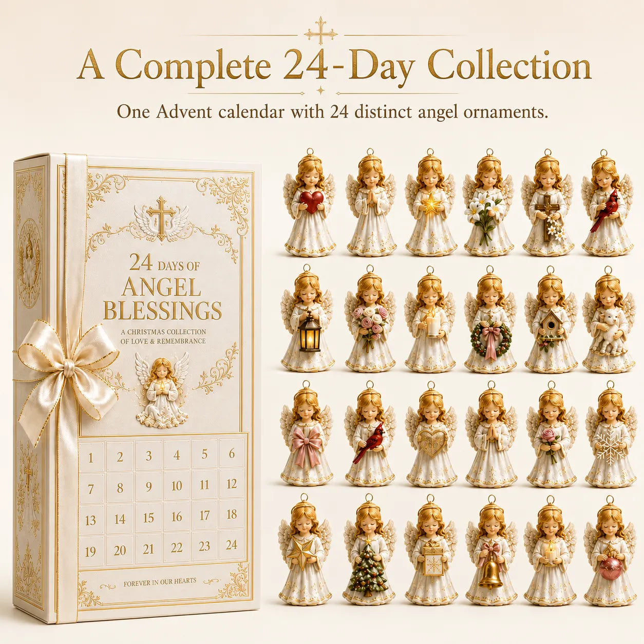 ⏳ Last Day Special – 👼 24-Day Angel Christmas Advent Calendar | 24 Unique Faith-Inspired Angel Ornaments with Hanging Loops for Daily Advent Surprises & Tree Display 🎄✨