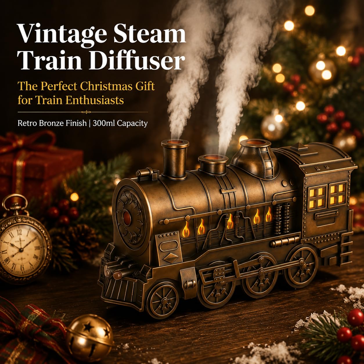 🔥Hot Sale 🚂 Christmas Train Diffuser with Vintage Steam Design