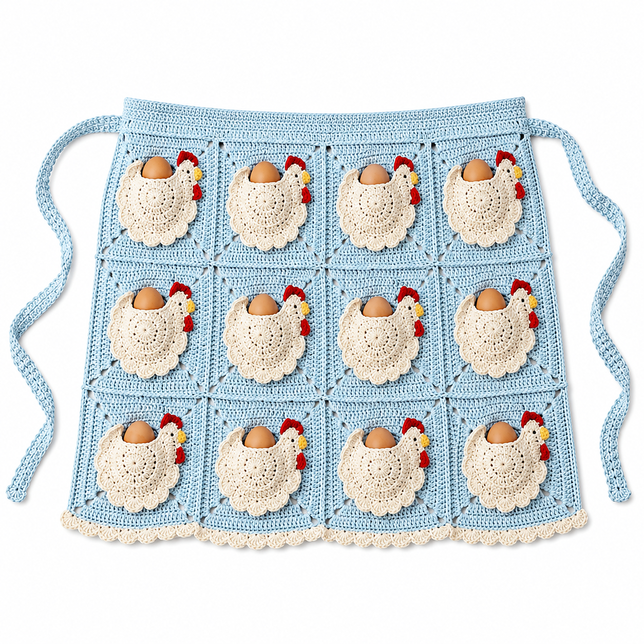 🐔Handmade Crochet Hen Egg Collecting Apron🥚🎁