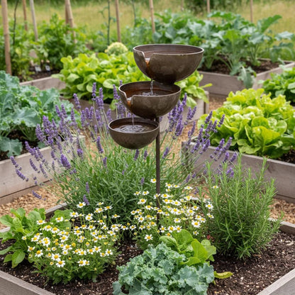 🌿🐦Bring Life Back To Your Garden – Peaceful Cascading Rain Catcher Bird Bath For Welcoming Garden Wildlife🌿🐦