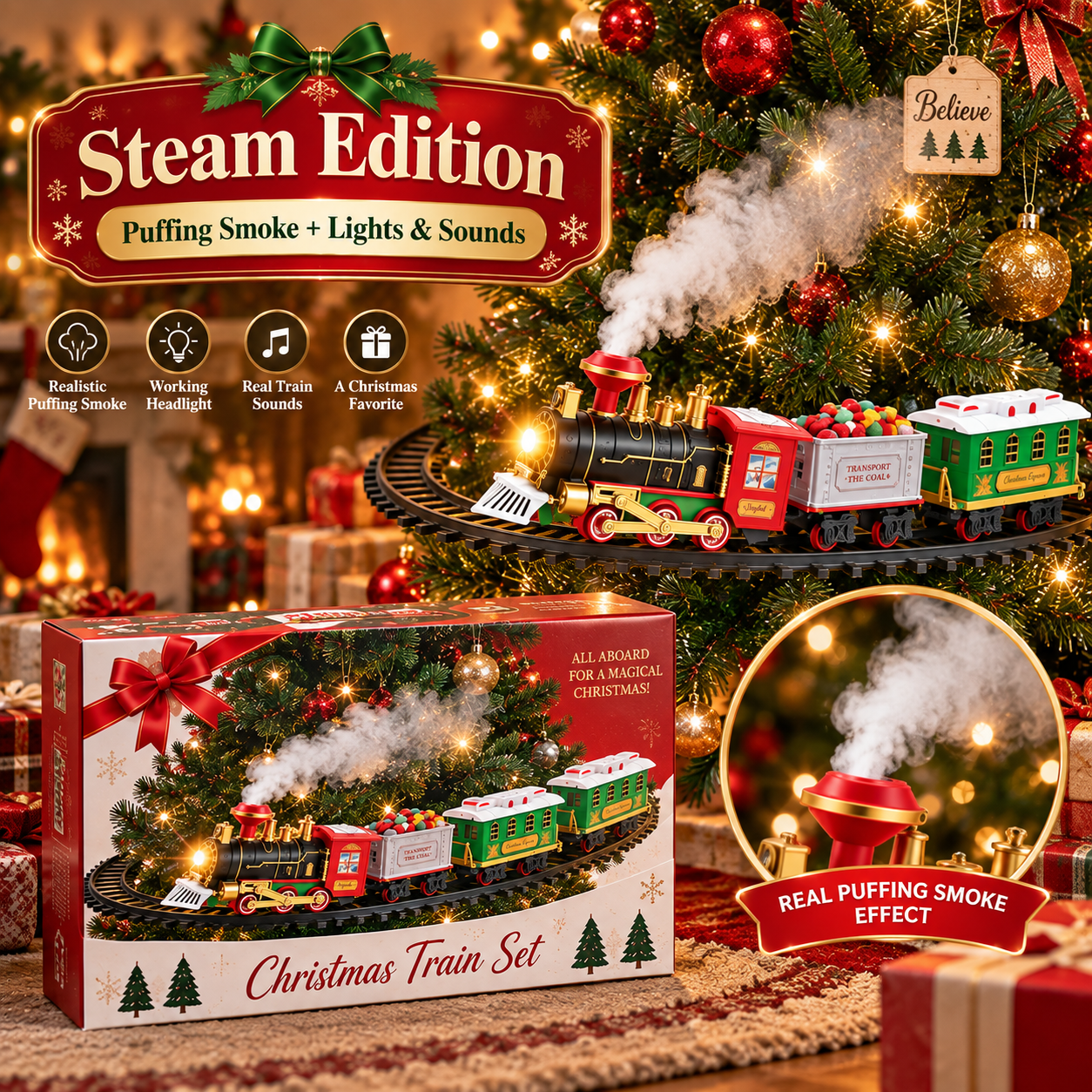 💨 Deluxe Steam Christmas Train 🔥