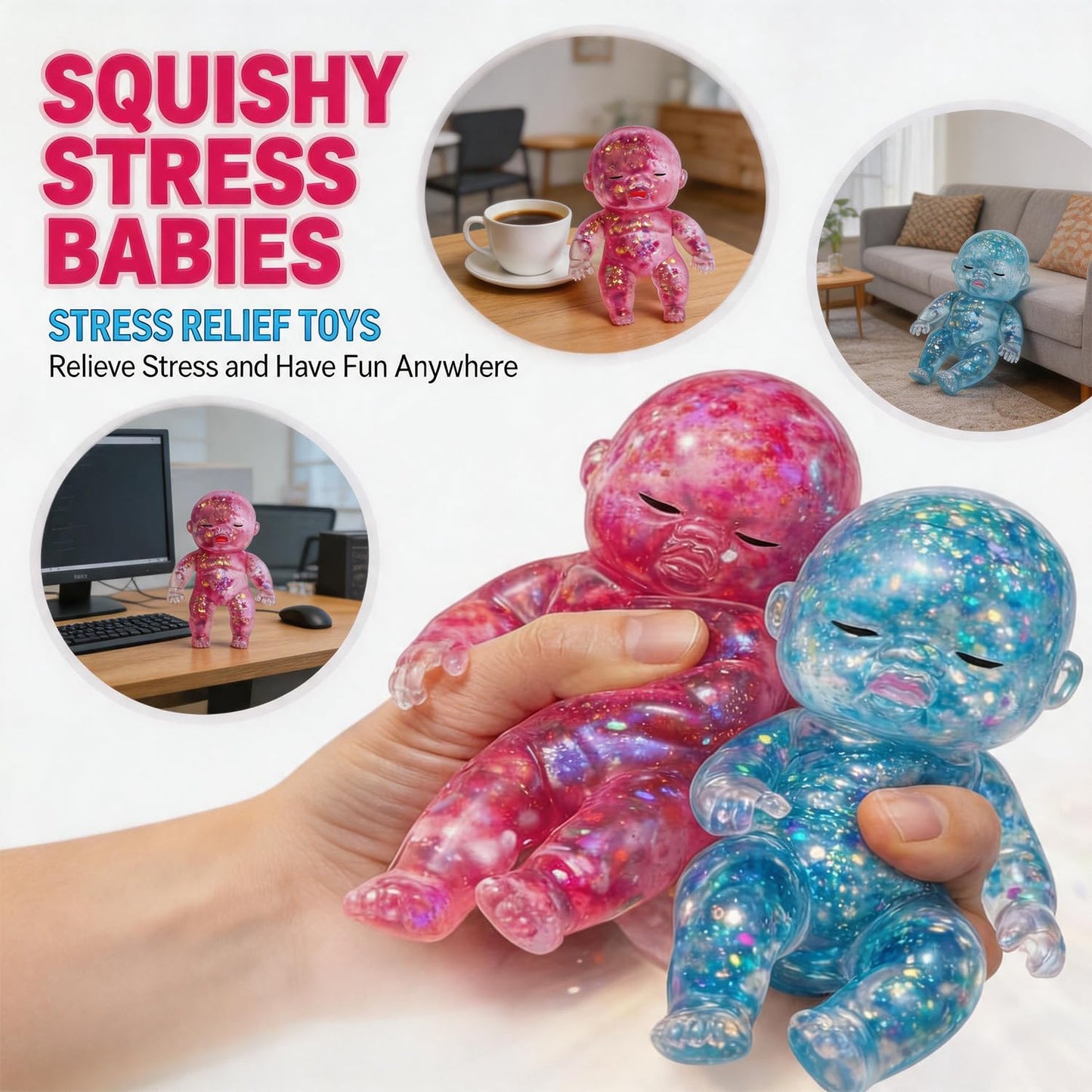 ✨ Squeeze Away Stress with the Cutest Glitter Squishy Baby!
