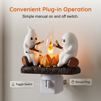 👻Ghost Campfire Night Light-Funny Halloween Nightlight Indoor Decorations✨