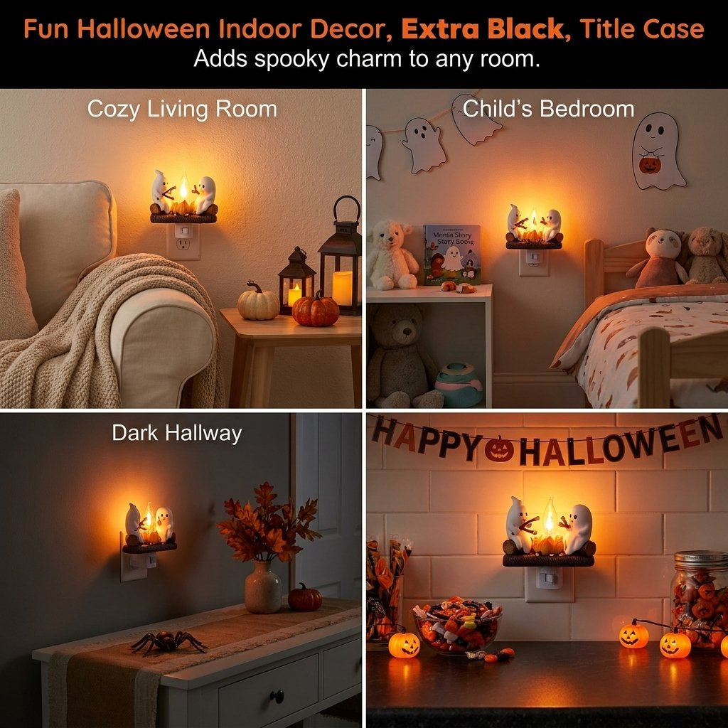 👻Ghost Campfire Night Light-Funny Halloween Nightlight Indoor Decorations✨