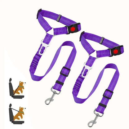 2-Pack Pet Car Seat Belt Dog Leash