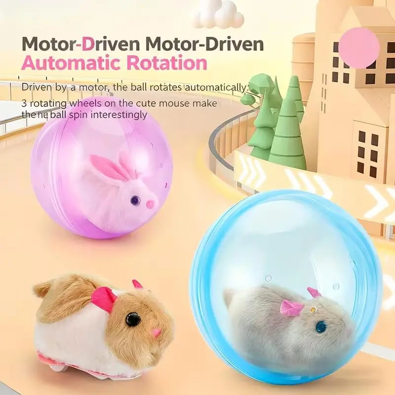 🐾Auto-Rolling Ball with Mouse Hands-Free Play for Indoor Cats