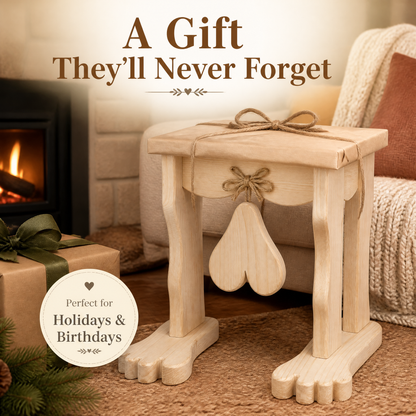 🪑Funny Wooden Ball Bell Stool😂 – Rustic Farmhouse Conversation Piece
