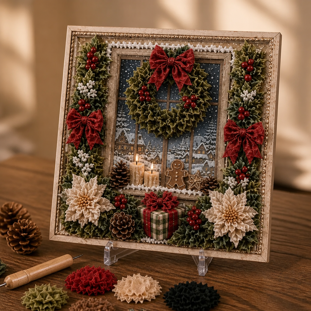 🎄 Christmas 3D Fabric Art Kit | Turn Tiny Fabric Pieces Into Holiday Magic