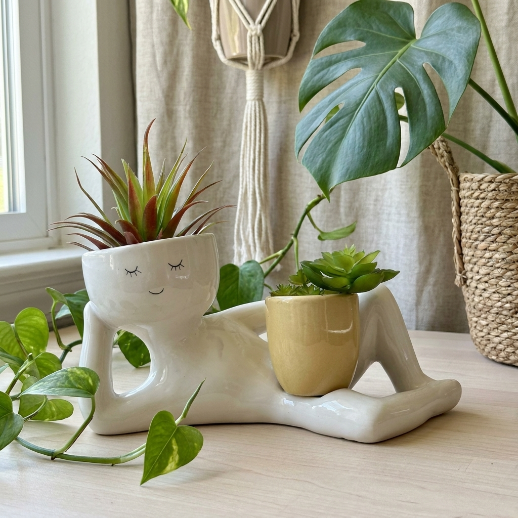 Creative Reclining Lady Succulent Planter Pot