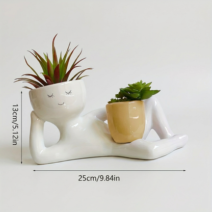 Creative Reclining Lady Succulent Planter Pot