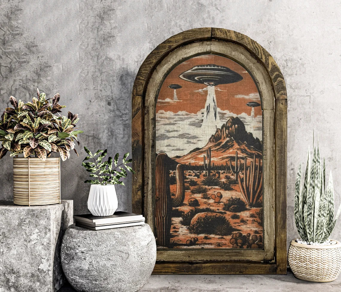 Vintage Cowboy Linen Print Wall Art