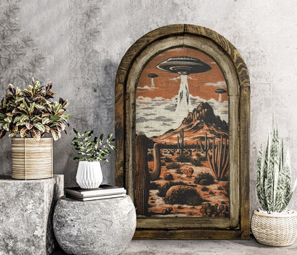 Vintage Cowboy Linen Print Wall Art