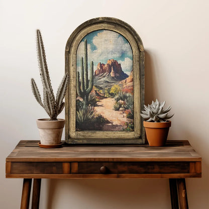 Vintage Cowboy Linen Print Wall Art