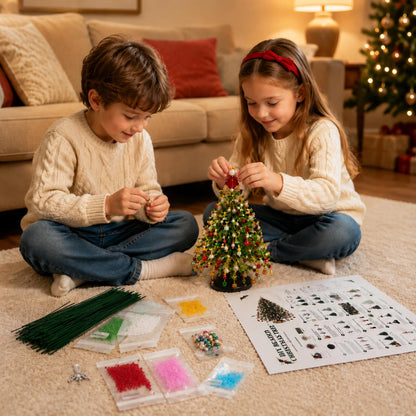 DIY Beaded Christmas Tree Kit – Mini Crystal Bead Xmas Tree Craft Set