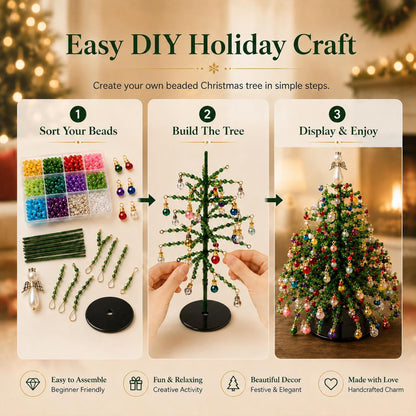 DIY Beaded Christmas Tree Kit – Mini Crystal Bead Xmas Tree Craft Set