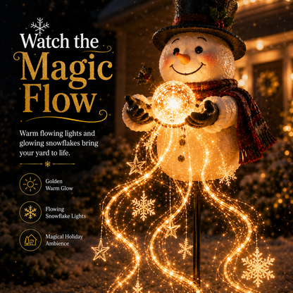 🎄Christmas Early Bird Sale🎄 Snowman Magic Fountain™-Flowing Snowflake LED Christmas Garden Light❄️