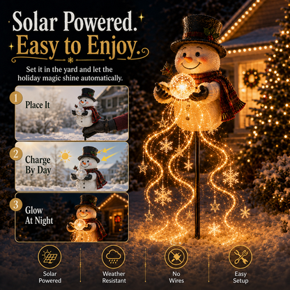 🎄Christmas Early Bird Sale🎄 Snowman Magic Fountain™-Flowing Snowflake LED Christmas Garden Light❄️
