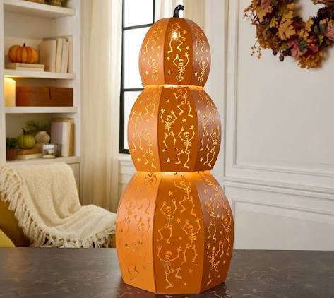 🎃Lit Metal Stackable Skeleton Pumpkn