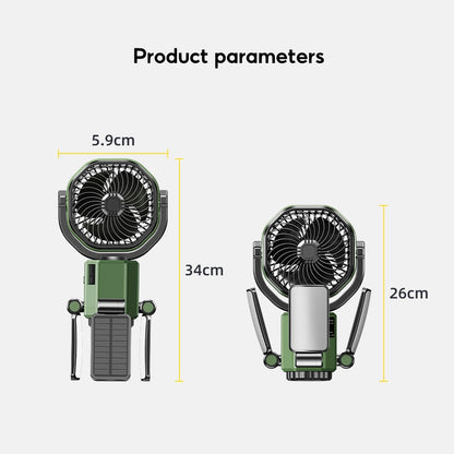 Solar Camping Fan 20000mAh Portable Air Conditioner Electric Cooling Desktop Rechargeable Fan Retractable Outdoor Spray Mist Fan