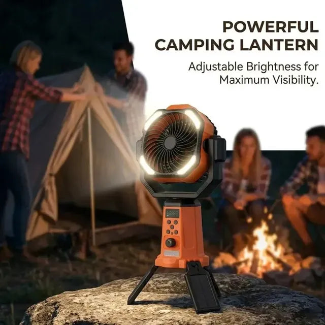 Solar Camping Fan 20000mAh Portable Air Conditioner Electric Cooling Desktop Rechargeable Fan Retractable Outdoor Spray Mist Fan