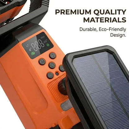 Solar Camping Fan 20000mAh Portable Air Conditioner Electric Cooling Desktop Rechargeable Fan Retractable Outdoor Spray Mist Fan