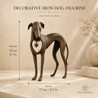 Heritage Heart Sphynx Sculpture – Vintage Iron Cat Accent for Timeless Interiors