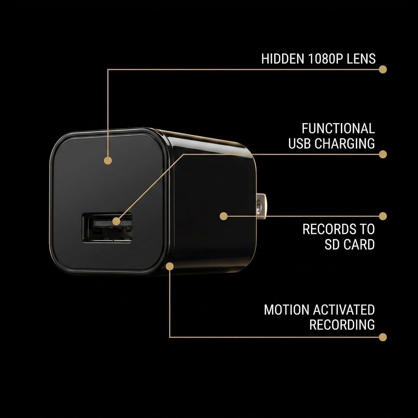 SafePlug™ Smart Security Camera Charger – 1080P HD Home Monitoring Without WiFi