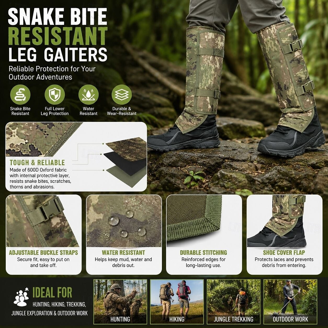 🐍 SnakeGuard™ Leg Gaiters | Walk Into The Wild With Confidence