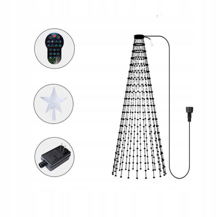 🎄 Smart RGB Christmas Tree Waterfall Lights | DIY Patterns, Music Sync & App Control