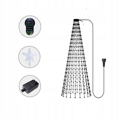 🎄 Smart RGB Christmas Tree Waterfall Lights | DIY Patterns, Music Sync & App Control