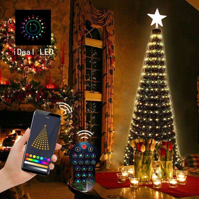 🎄 Smart RGB Christmas Tree Waterfall Lights | DIY Patterns, Music Sync & App Control