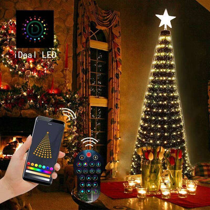 🎄 Smart RGB Christmas Tree Waterfall Lights | DIY Patterns, Music Sync & App Control