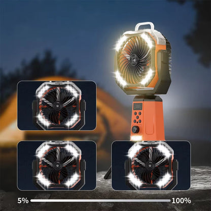 Solar Camping Fan 20000mAh Portable Air Conditioner Electric Cooling Desktop Rechargeable Fan Retractable Outdoor Spray Mist Fan