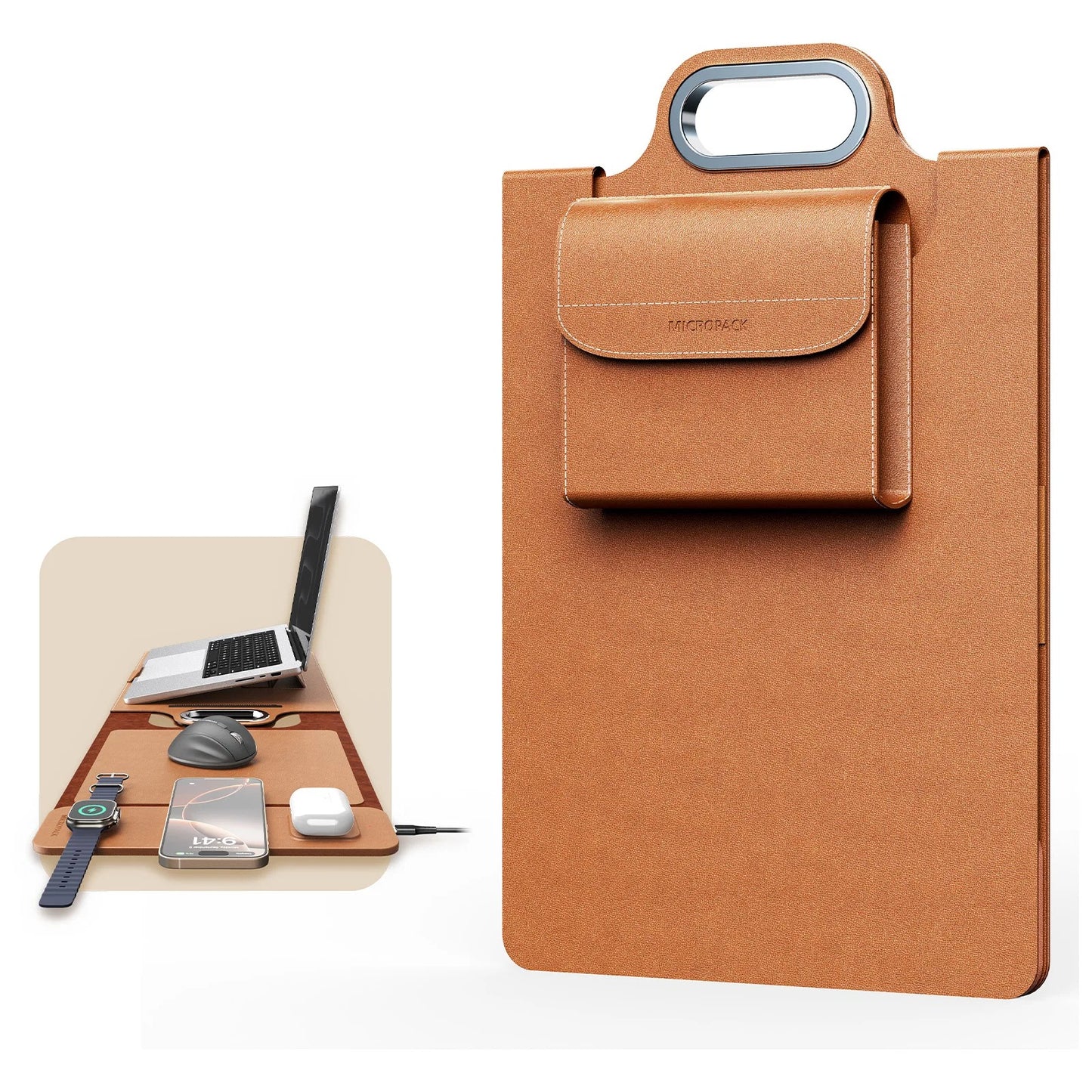 💻 WorkMate™ 5-in-1 Laptop Carrying Case with Wireless Charging Stand