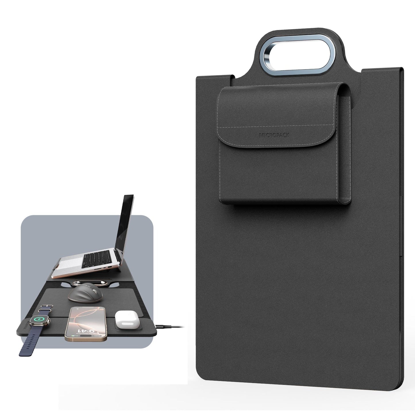 💻 WorkMate™ 5-in-1 Laptop Carrying Case with Wireless Charging Stand