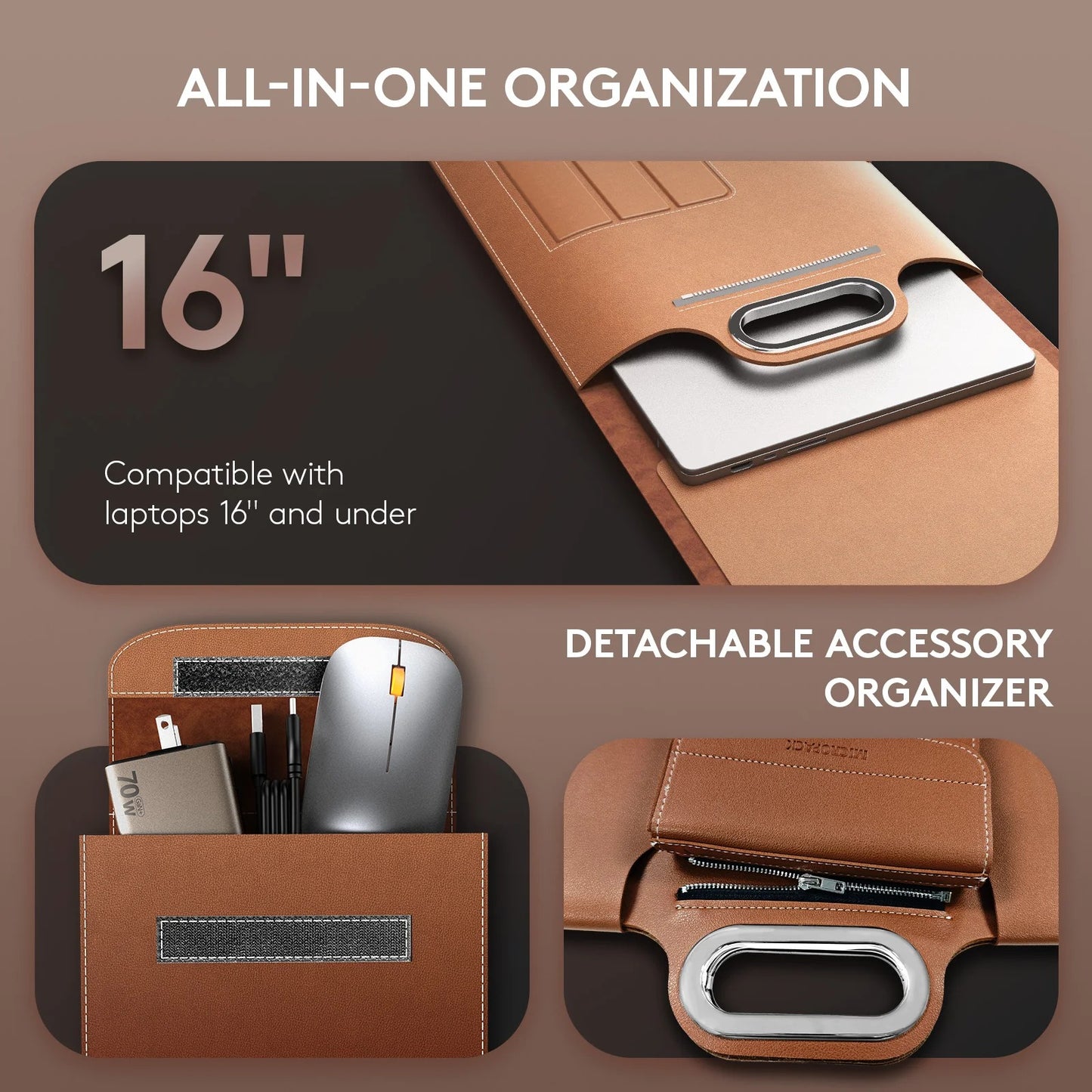 💻 WorkMate™ 5-in-1 Laptop Carrying Case with Wireless Charging Stand