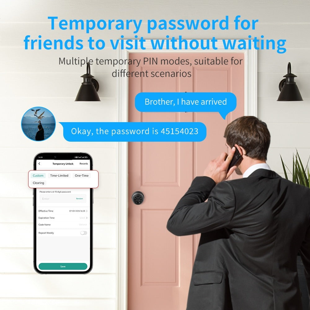 🔐 Tuya Bluetooth 5-in-1 Smart Fingerprint Door Lock