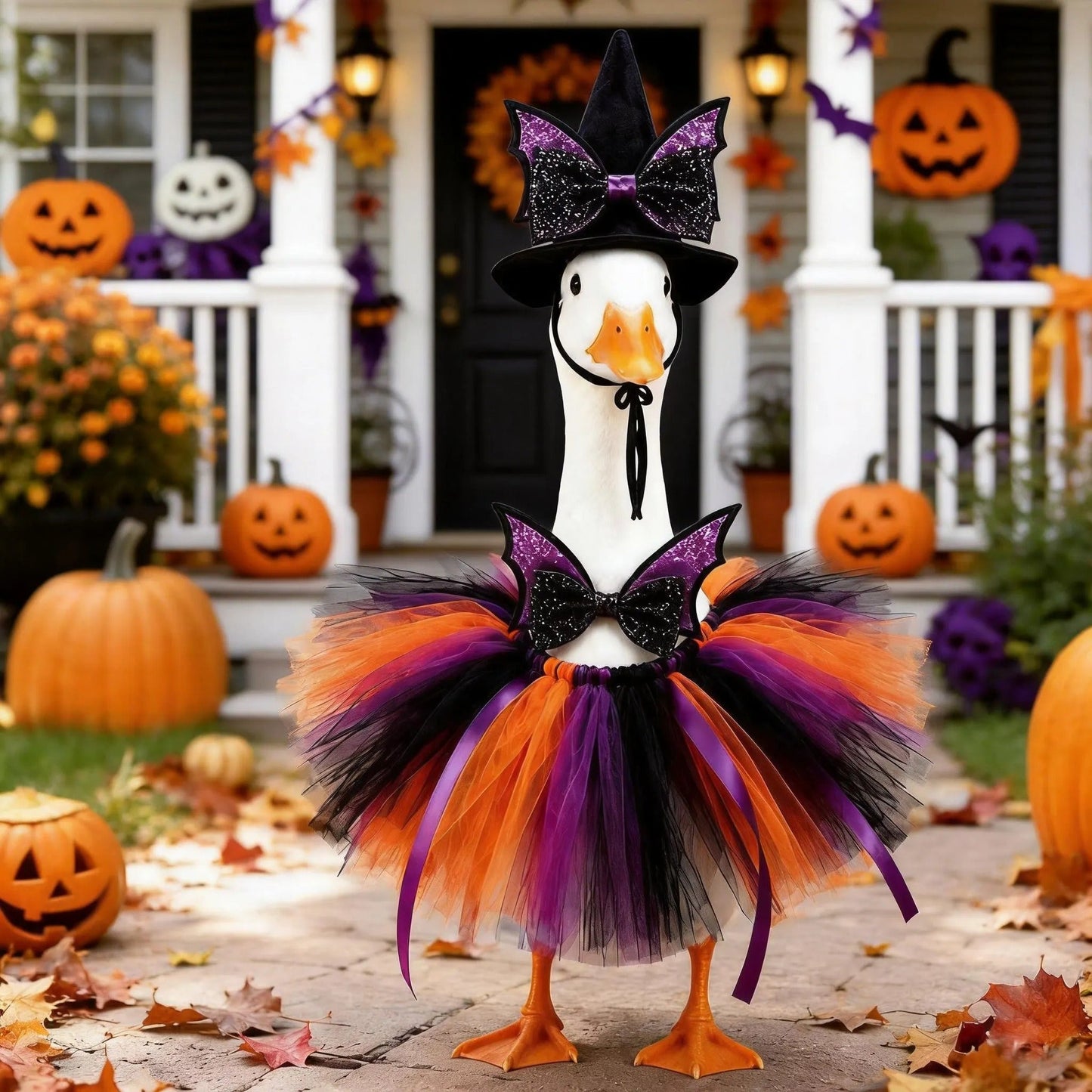 🧙New 23" Halloween Witch Goose Outfit™ | Spooky Porch Decor