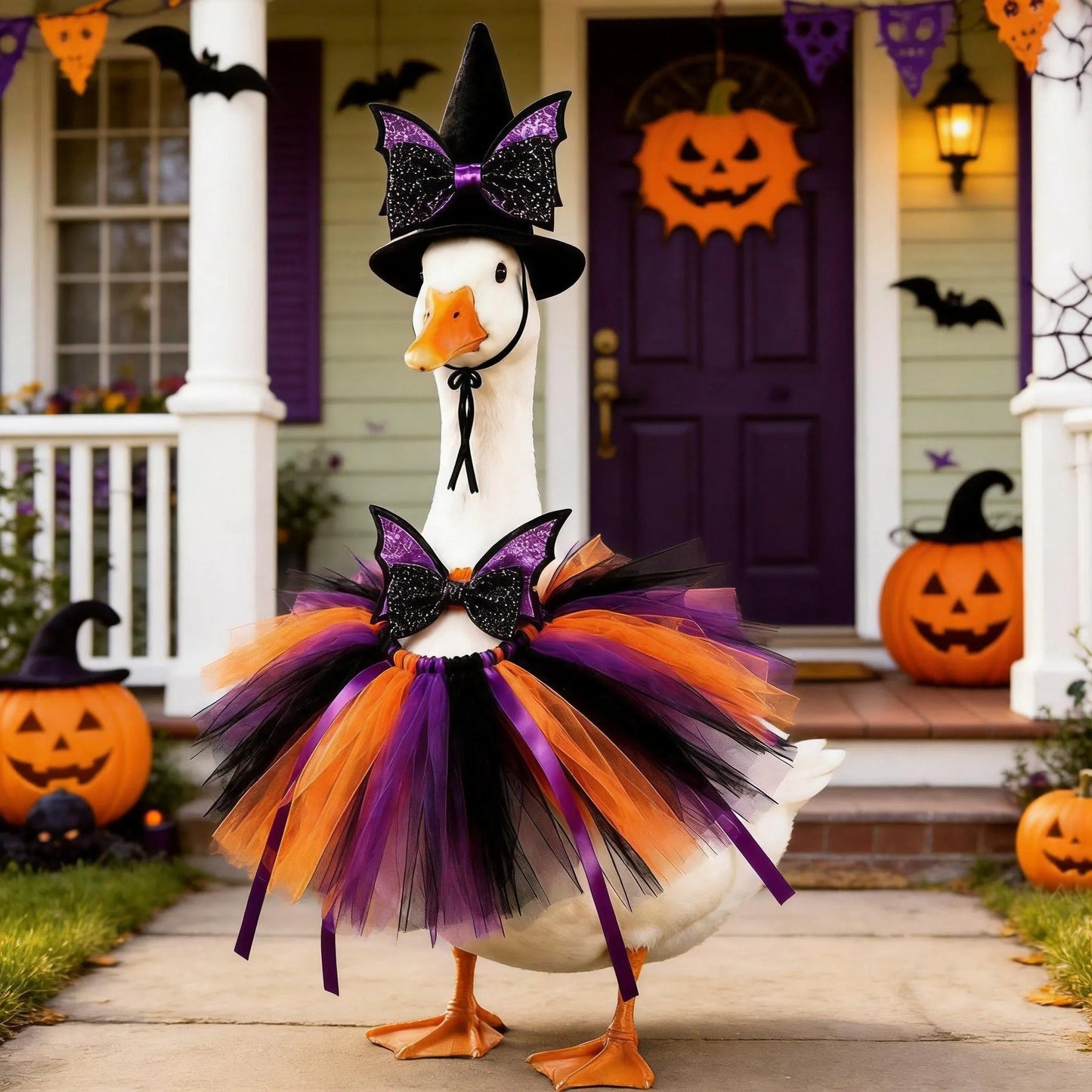 🧙New 23" Halloween Witch Goose Outfit™ | Spooky Porch Decor