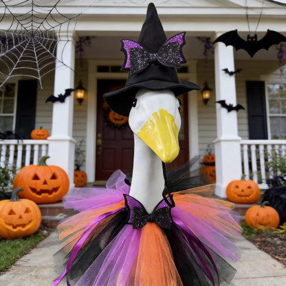 🧙New 23" Halloween Witch Goose Outfit™ | Spooky Porch Decor