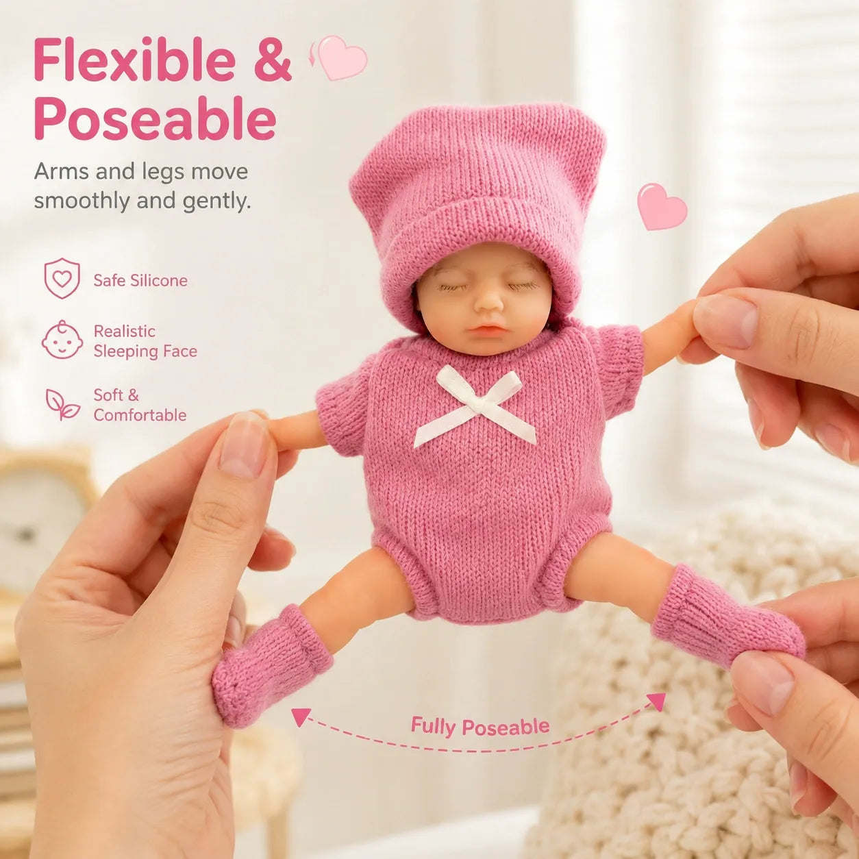 🍼 Pocket Baby™ 6" Handmade Mini Silicone Doll | Made For Little Moments Of Care