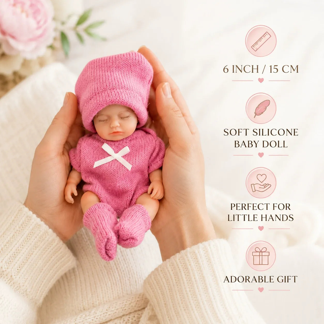 🍼 Pocket Baby™ 6" Handmade Mini Silicone Doll | Made For Little Moments Of Care
