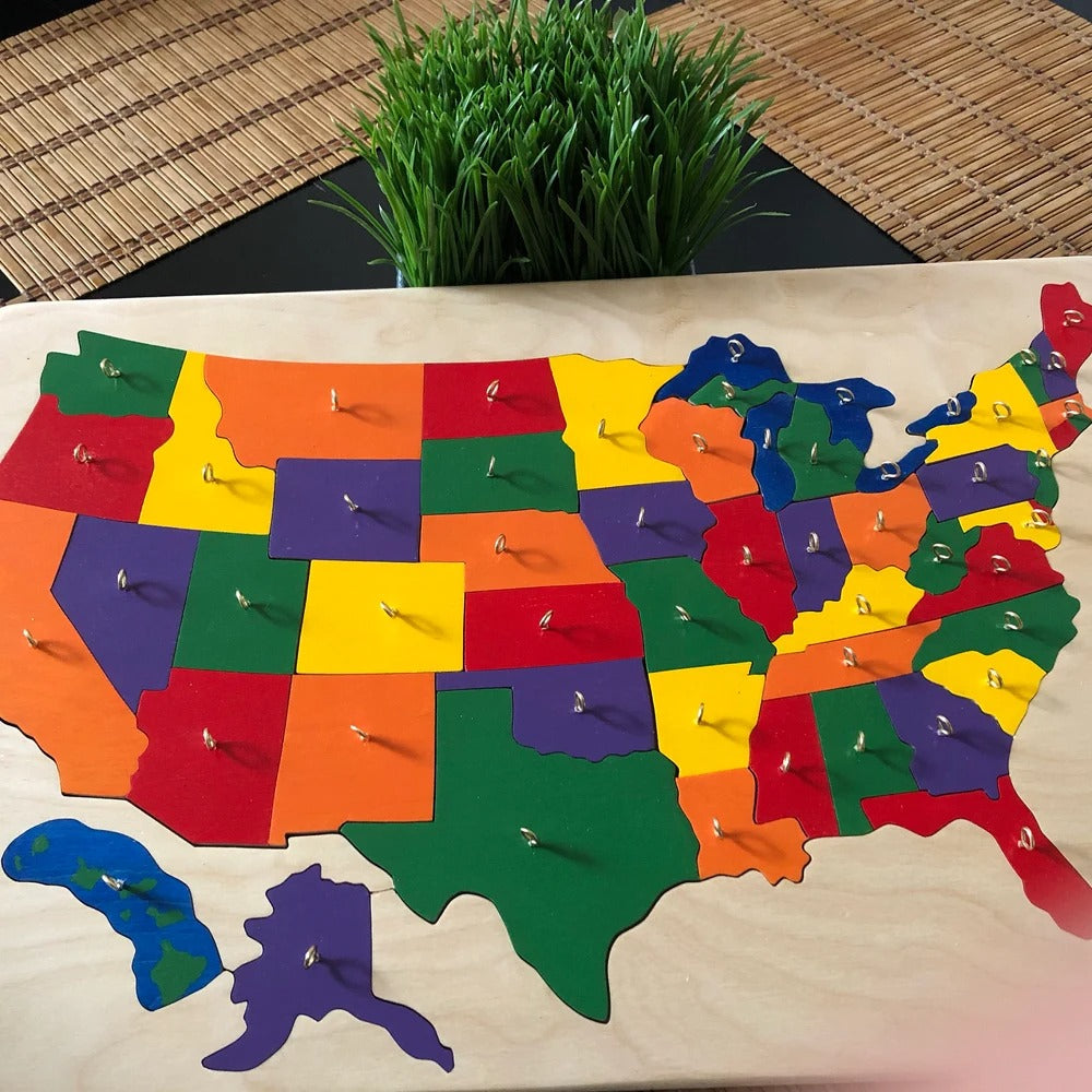 🇺🇸 America 250th Anniversary Handmade 50-State Wooden Puzzle Map