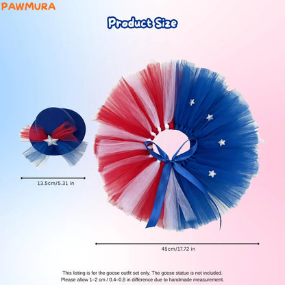 🇺🇸 Patriotic Porch Goose Outfit – Red White & Blue Tutu Dress🏡