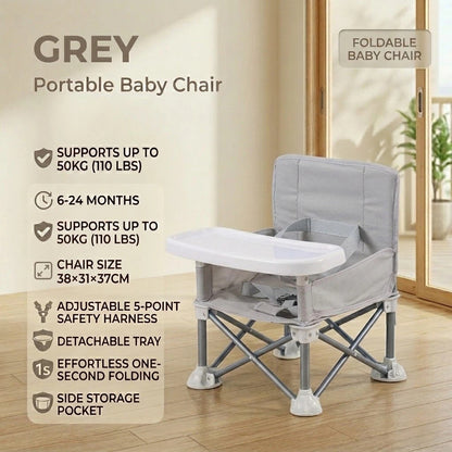 👶 Portable Baby Travel Seat | Feed Anywhere, Fold in Seconds
