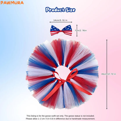 🇺🇸 Patriotic Porch Goose Outfit – Red White & Blue Tutu Dress🏡