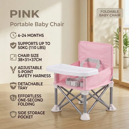 👶 Portable Baby Travel Seat | Feed Anywhere, Fold in Seconds