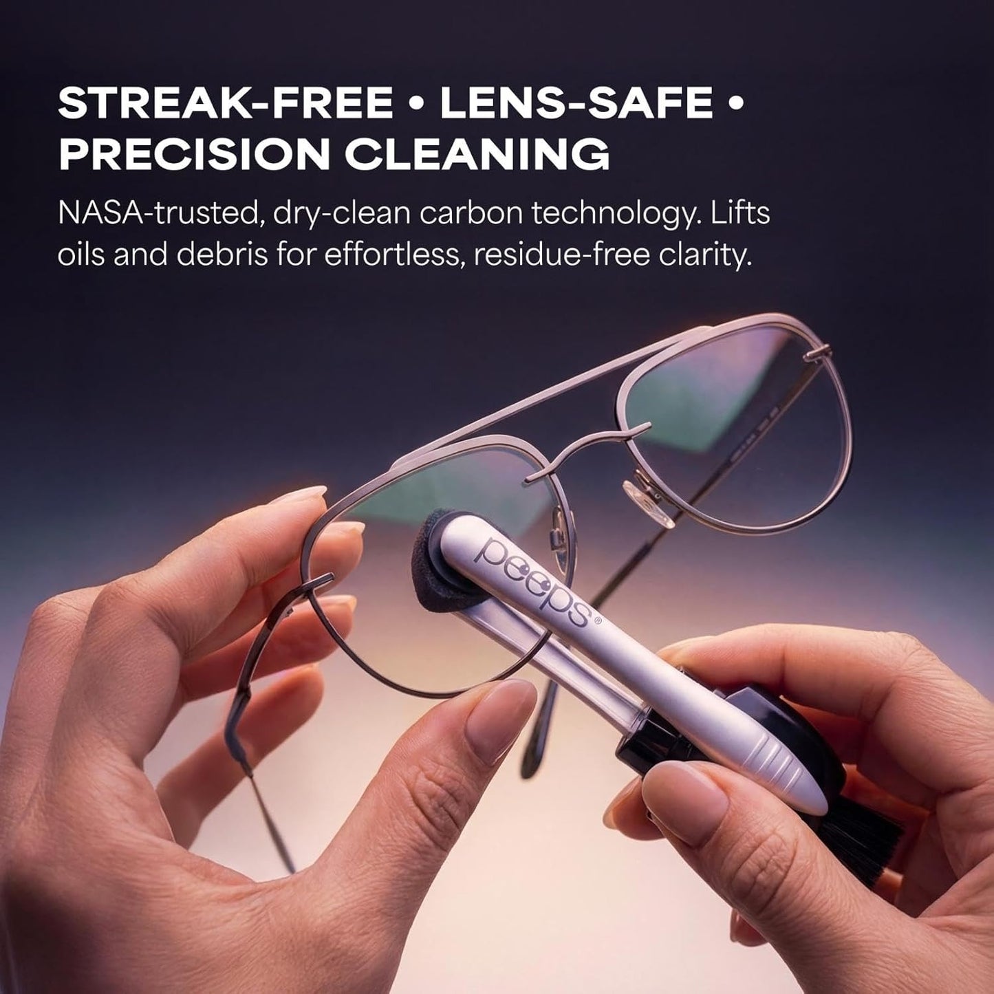 Eye Doctors Agree: The Way Most People Clean Their Glasses Is Slowly Ruining Them.  Meet Peeps® — The Lens Cleaner Trusted By Over 7 Million People.