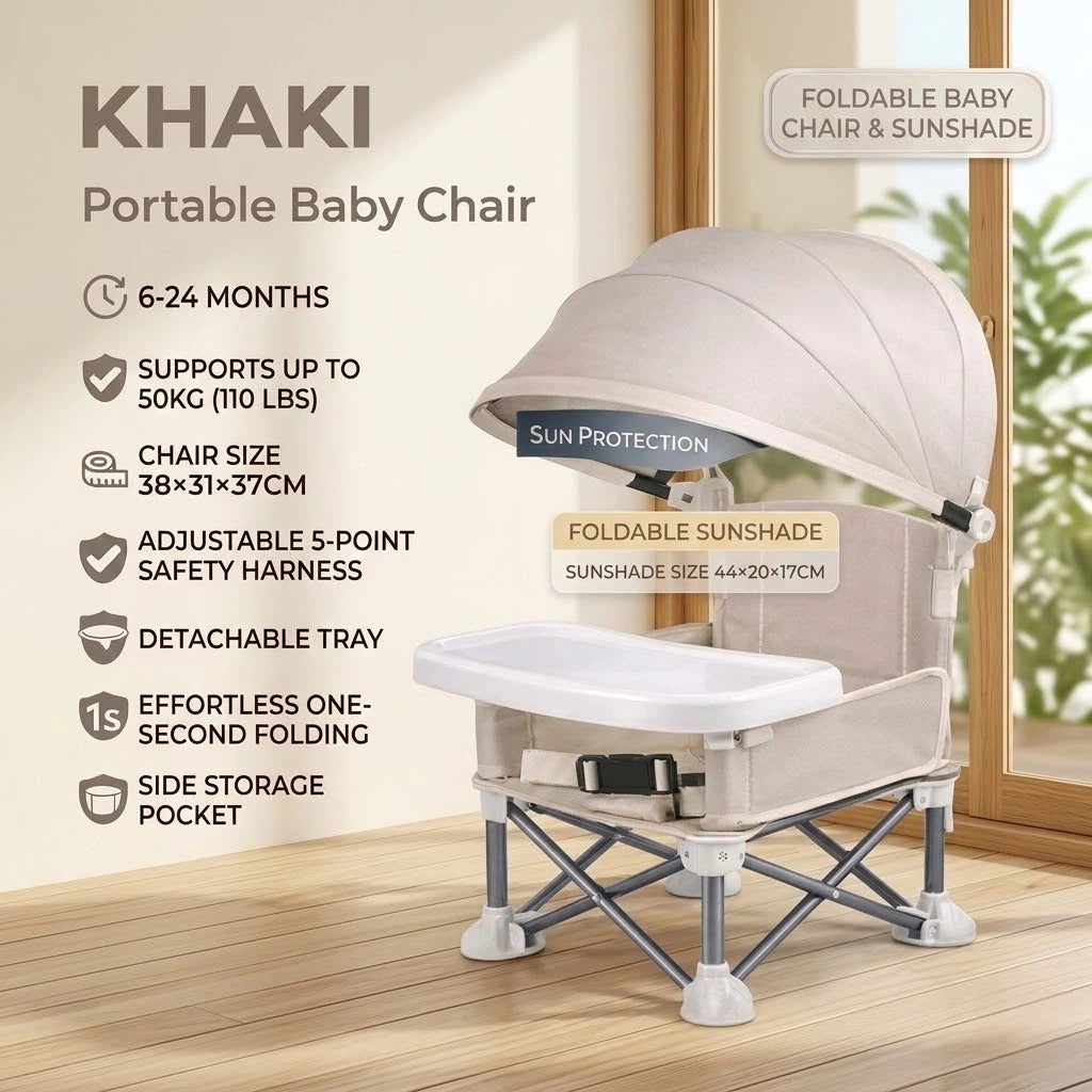 👶 Portable Baby Travel Seat | Feed Anywhere, Fold in Seconds